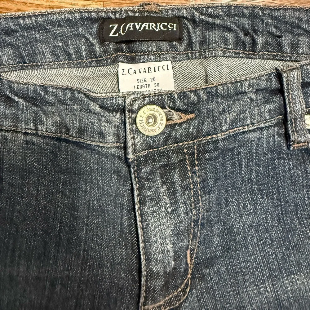 Vintage 90's Z.Cavaricci Women's Plus Low Rise Flare Med Wash Blue Jeans 20